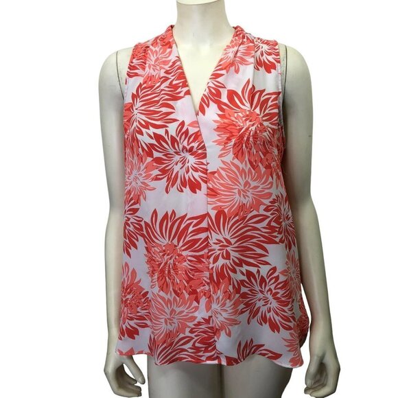 VINCE CAMUTO V NECK‎ SLEEVELESS FLORAL PRINT TOP MD - Picture 1 of 5